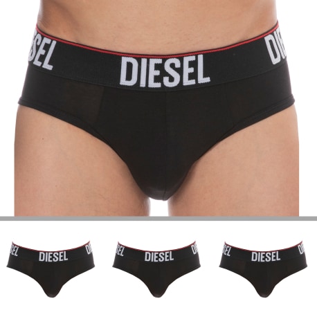 Diesel 3-Pack Stretch Cotton Briefs - Black