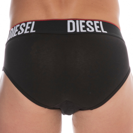 Diesel Lot de 3 Slips Coton Stretch Noirs