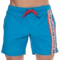 Bikkembergs Logo Tape Swim Shorts - Azure Blue