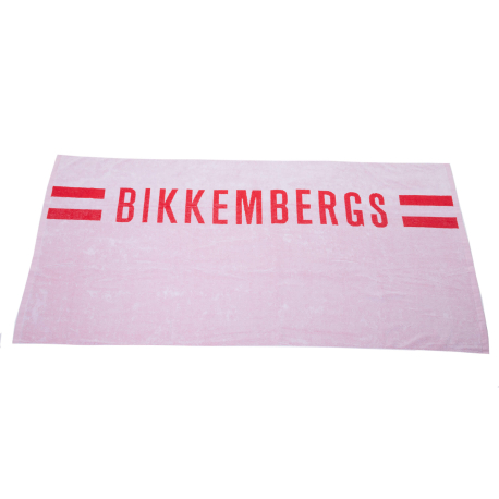 Bikkembergs Logo Beach Towel - White - Red