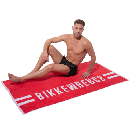 Bikkembergs Drap de Bain Logo Blanc - Rouge