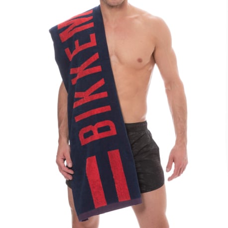 Bikkembergs Logo Beach Towel - Navy - Red