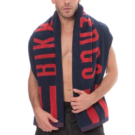 Bikkembergs Logo Beach Towel - Navy - Red