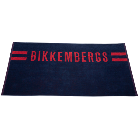 Bikkembergs Drap de Bain Logo Bleu Marine - Rouge