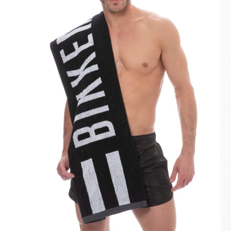 Bikkembergs Logo Beach Towel - Black - White