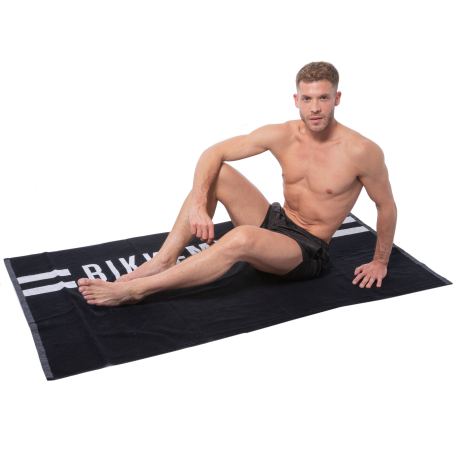 Bikkembergs Logo Beach Towel - Black - White