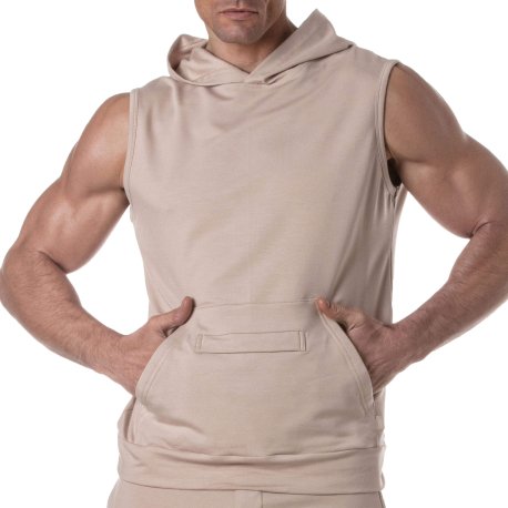 TOF Paris Bamboo Sleeveless Hoodie - Beige