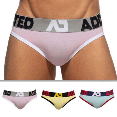 Addicted 3-Pack Seamless Briefs - Pink - Blue - Yellow