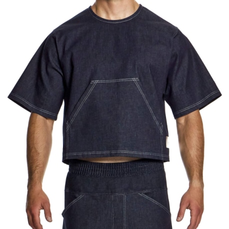 Modus Vivendi T-Shirt Boxy Denim Bleu