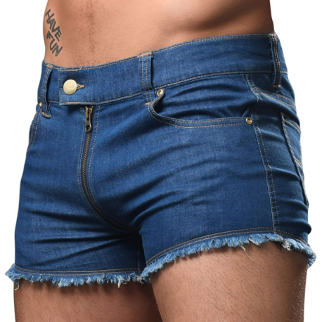 Andrew Christian Queer Castro Zipper Shorts - Indigo