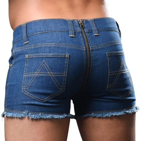 Andrew Christian Queer Castro Zipper Shorts - Indigo