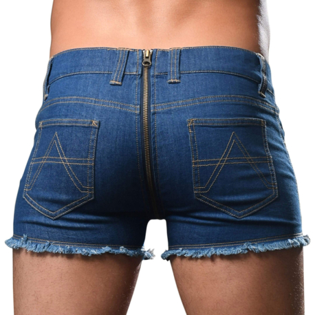 Andrew Christian Queer Castro Zipper Shorts - Indigo