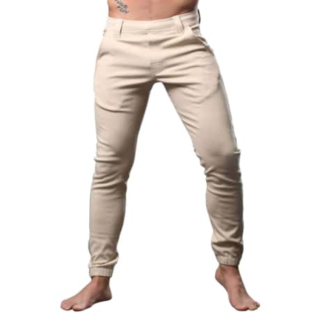 Andrew Christian Pantalon Jogger Skinny Chino Beige