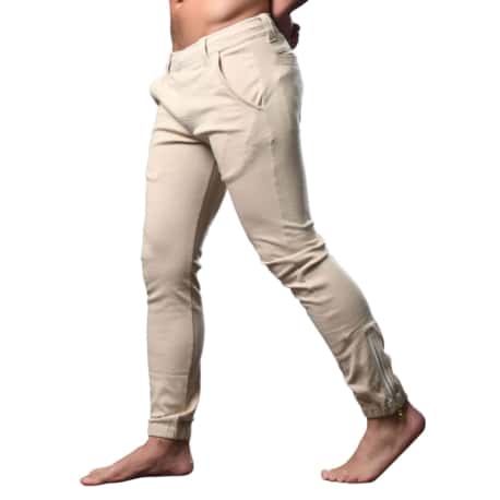 Andrew Christian Pantalon Jogger Skinny Chino Beige