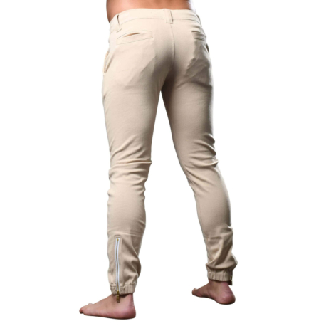 Andrew Christian Skinny Chino Jogger Pants - Beige