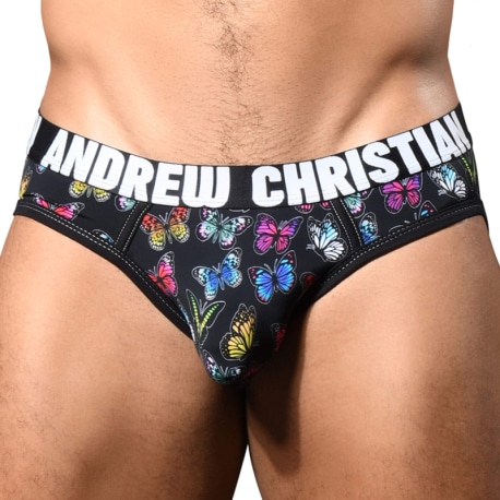 Andrew Christian Almost Naked Butterflies Briefs - Black