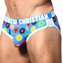 Andrew Christian Slip Almost Naked Queer Castro Flower Mesh Bleu