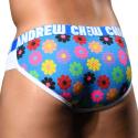 Andrew Christian Almost Naked Queer Castro Flower Mesh Briefs - Blue