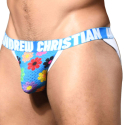 Andrew Christian Almost Naked Queer Castro Flower Mesh Jockstrap - Blue