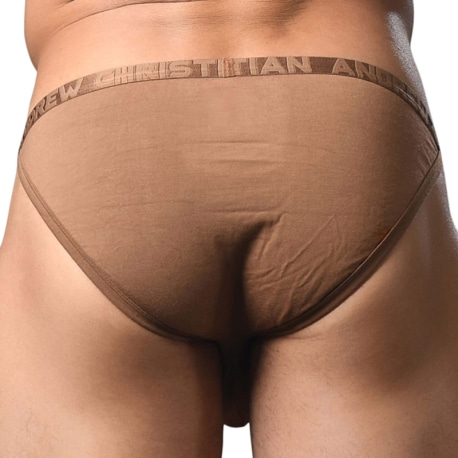 Andrew Christian Slip Tanga Almost Naked Lust Modal Marron