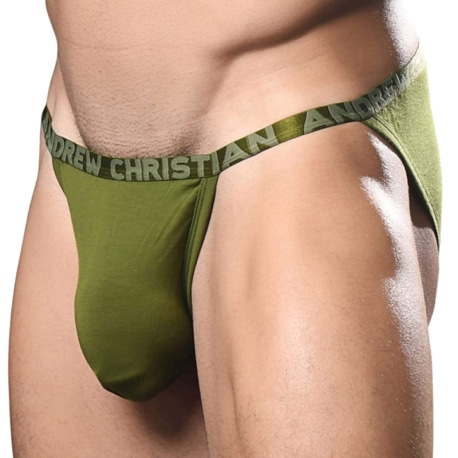 Andrew Christian Slip Tanga Almost Naked Lust Modal Olive