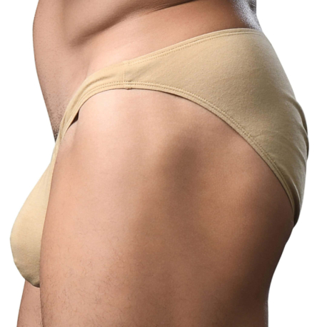 Andrew Christian Almost Naked Deep V Cut Briefs - Beige