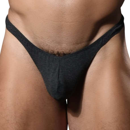 Andrew Christian Almost Naked Deep V Cut Thong - Charcoal