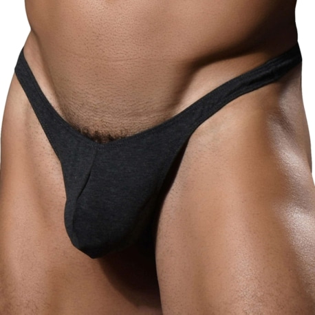 Andrew Christian Almost Naked Deep V Cut Thong - Charcoal