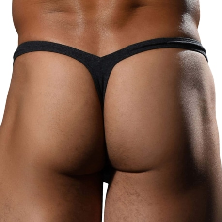 Andrew Christian Almost Naked Deep V Cut Thong - Charcoal