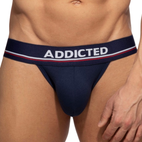 Addicted Double Stripe Basic Jock - Navy