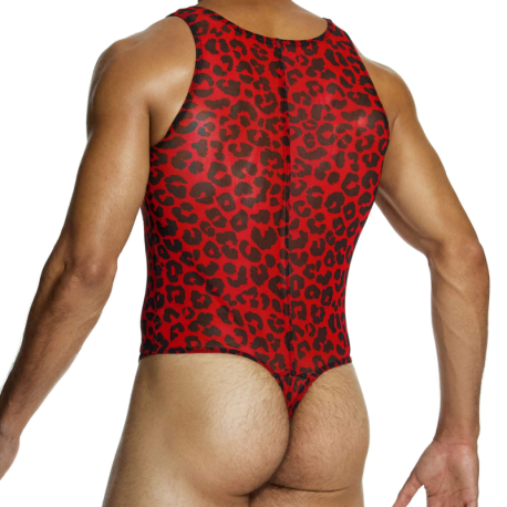 Modus Vivendi Leopard Thong Bodysuit - Red