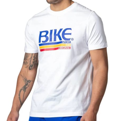 Bike Logo Cotton T-Shirt - White