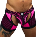 Breedwell Boxer Jock Chock Dickmatized Noir - Rose Fluo