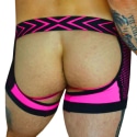 Breedwell Boxer Jock Chock Dickmatized Noir - Rose Fluo