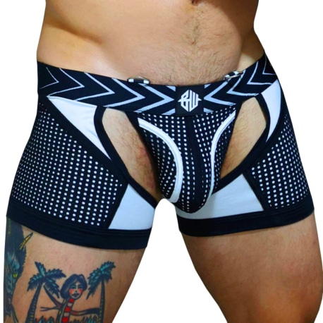 Breedwell Boxer Jock Chock Dickmatized Noir - Blanc