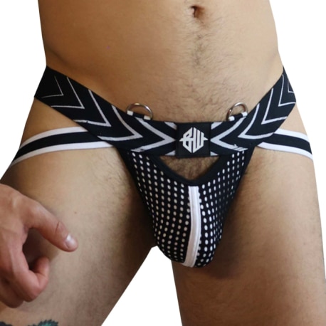 Breedwell Jock Strap Dickmatized Noir - Blanc