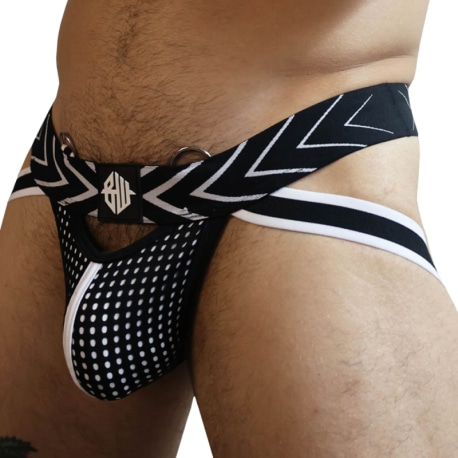 Breedwell Jock Strap Dickmatized Noir - Blanc