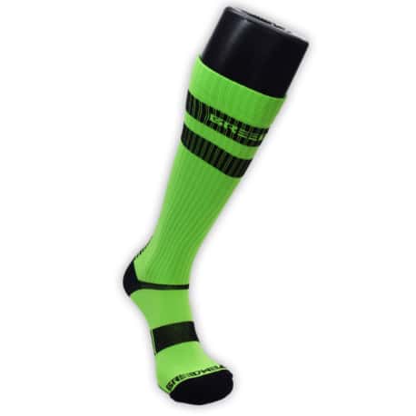 Breedwell Chaussettes Hautes Logo Stripe Vert Fluo