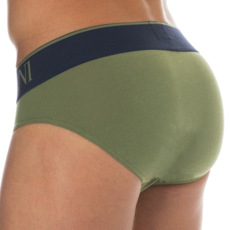 Emporio Armani Megalogo Cotton Briefs - Olive