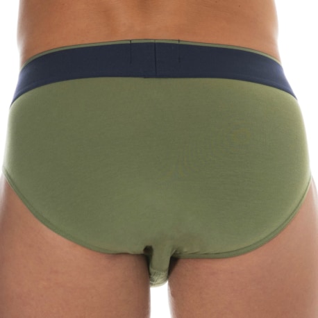 Emporio Armani Megalogo Cotton Briefs - Olive