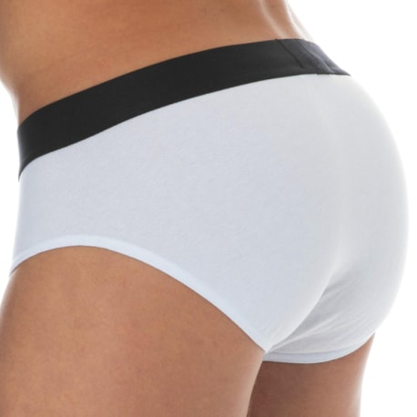 Emporio Armani Stretch Piquet Briefs - White