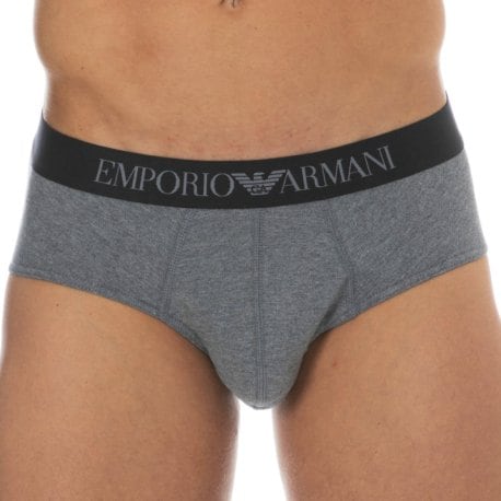 Emporio Armani Slip Stretch Piquet Gris Chiné