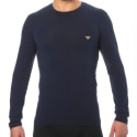 Emporio Armani Shiny Logoband Long Sleeves T-Shirt - Navy