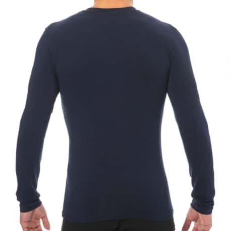 Emporio Armani Shiny Logoband Long Sleeves T-Shirt - Navy