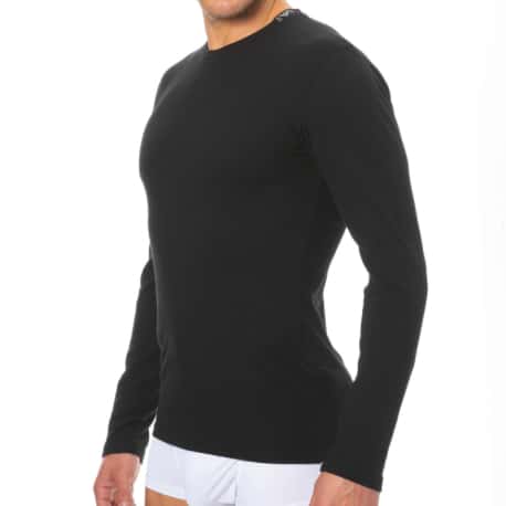 Emporio Armani Stretch Piquet Long Sleeve T-Shirt - Black