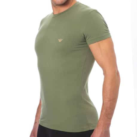 Emporio Armani T-Shirt Shiny Logoband Olive