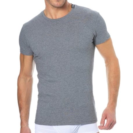 Emporio Armani T-Shirt Stretch Piquet Gris Chiné