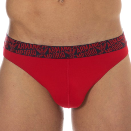 Emporio Armani Essential Microfiber Thong - Red