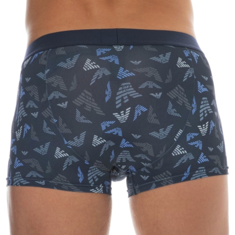 Emporio Armani All Over Printed Microfiber Boxer Briefs - Blue Eagles