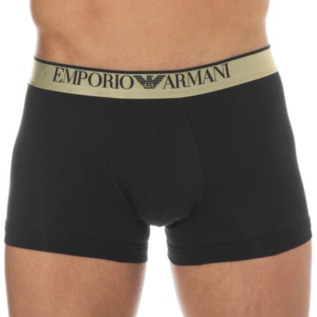 Emporio Armani Boxer Shiny Logoband Coton Noir